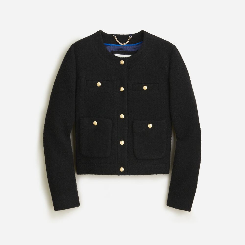 J.Crew Collection Black Cropped 'Lady' Wool Blend Jacket Size 6